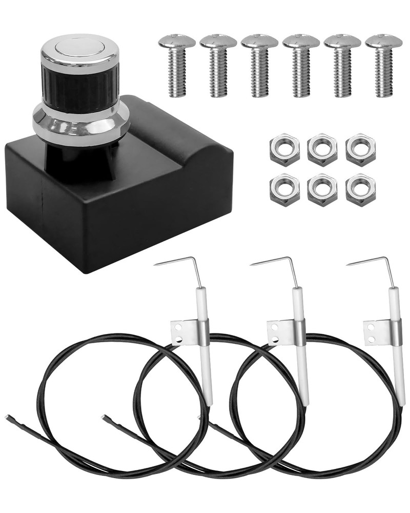 4-Outlet Grill Igniter Kit with Push Button Fit for Oklahoma Joe’s