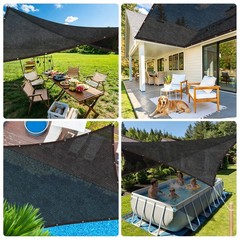 Above Ground Pool Sun Shade Sail, 95% UV-Resistant Shade Cloth for 15-22FT Po…