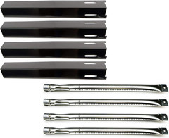 Grill Burner Tubes Heat Shield Plates 4 Pack Replacement Parts for Perfect Flame