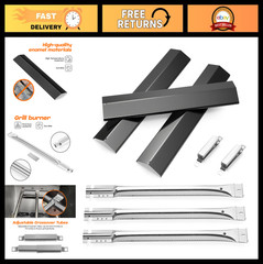 Grill Parts for 3 Burner Charcoal/Gas Smoker, Adjustable Crossover Tube & Access