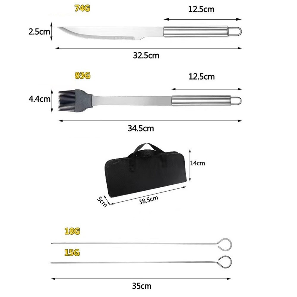 Essential 9PCS Grill Tool Set with Portable Carry Bag for All Occasions