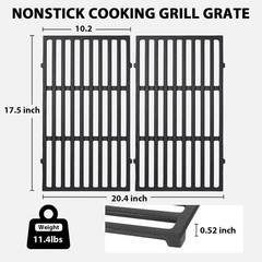 Sear Like a Pro! 2-Pack Cast Iron Grill Grates for Weber Spirit 200 Gas Grills