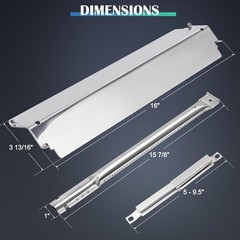 Grill Parts Heat Plate Shield Burner Tube Fits Charbroil 463268007/463268008