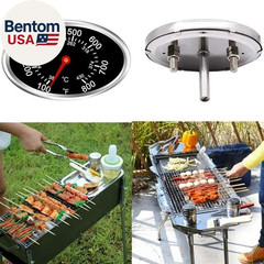 Black Grill Lid Thermometer Heat Indicator Replacement for Grill Master Nexgrill