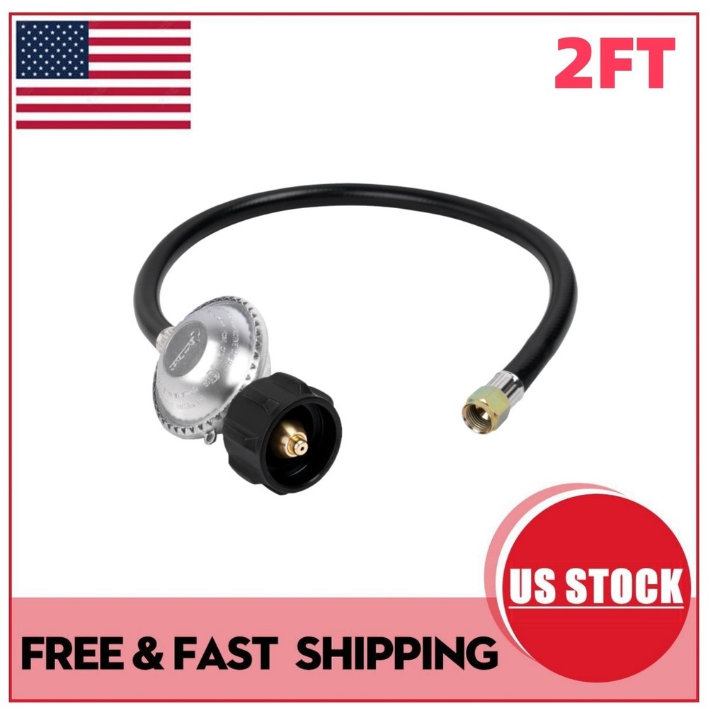 SHINESTAR 2FT Propane Regulator Hose Low Pressure for Grill Fire Pit US