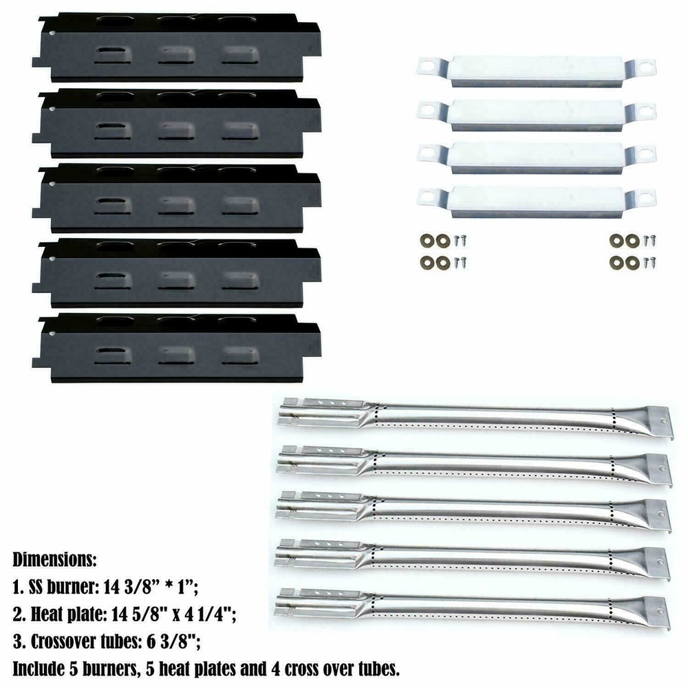 14-Pack Grill Repair Kit Heat Plates Burners Crossover Tubes Charbroil BBQ Parts