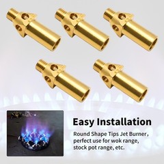 Set of 4 Propane LP Natural Gas Brass Jet Nozzle Sprayer for Cast Iron Burner