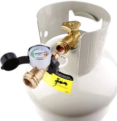1-2PCS Propane Tank Adapter with Upgraded Propane Tank Gauge POL LP Tank to QCC1