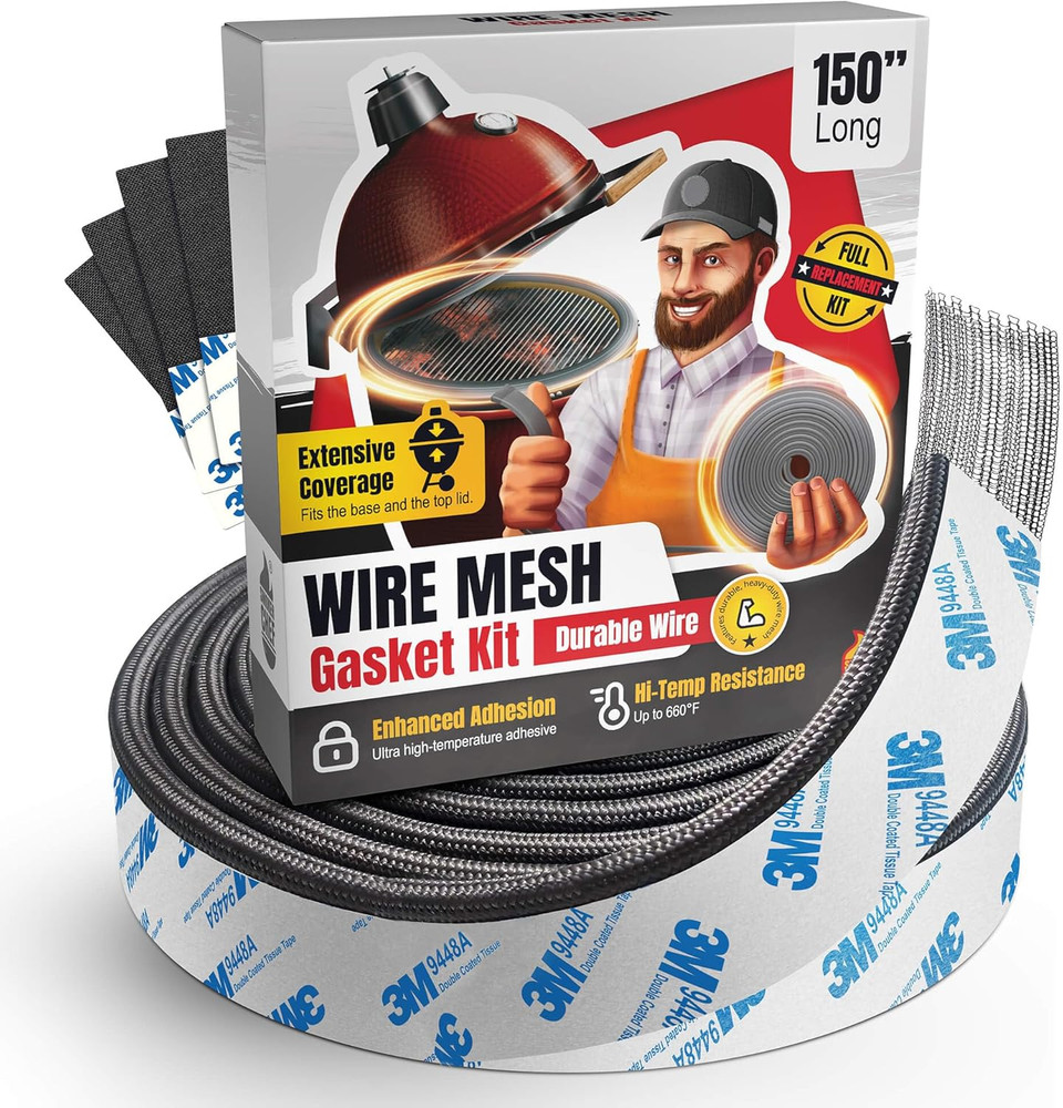 Wire Mesh Gasket Kit Fit for Kamado Joe Classic – 150″ Fiberglass Gasket Replace