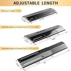 Universal Grill Heat Plates, Adjustable Heat Shield Tent, Burner Covers, 4-Pack
