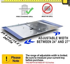 Adjustable Grease Tray (24″-27″) & 4-Pack Heat Plate 14 9/16, Nexgrill 4 Burner