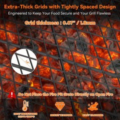 Fire Pit Grill Grate, Heavy-Duty Steel Cooking Grate with X-Marks Design for …