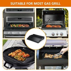 Universal Cast Iron Griddle 17″ X 13″,Stove Top Griddle for Gas Grills,Fire P…