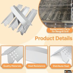 BQMAX Grill Parts for Nexgrill 4 Burner Gas 720-0830H 17″(4-Burner SS)