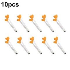 Heat Resistant Mini Food Tongs with Heart Shaped Silicone Tips Set of 10