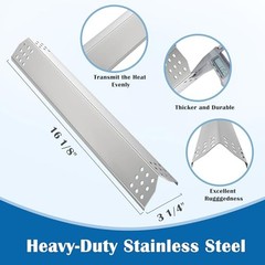 16″ Grill Heat Plate Shield, Burner Cover Replacement for Jenn-Air 720 Silver