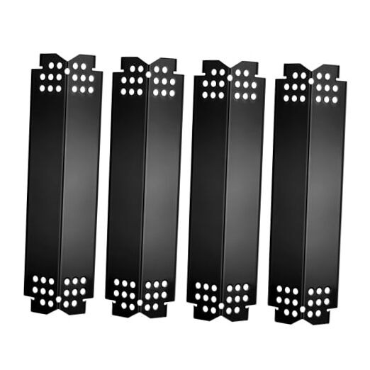 1.6″ L Grill Heat Plates Pack, Porcelain Steel Gas BBQ Grill Burner Covers, 4