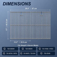 17 Inches Cooking Grates for Home Depot Nexgrill 720-0830H 720-0830D 720-0783…