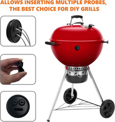 4-Pack Temp Probe Grommet for BBQ Grills, Replacement for Weber 85037 Smokey Mou