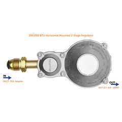 300,000 BTU Horizontal Mounted 2-Stage LP Regulator with POL for Rvs, Vans, Trai