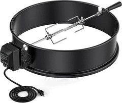 Only Fire Black Steel Rotisserie Ring Kit for Weber 22″ Charcoal Kettle US