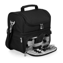 PICNIC TIME Pranzo Lunch Bag Expandable Insulated Box with Picnic Set, Stylish