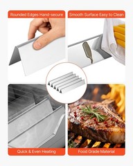 Efficient 17in Flame Reduction Flavorizer Bars 5+2 Kit Compatible with Weber