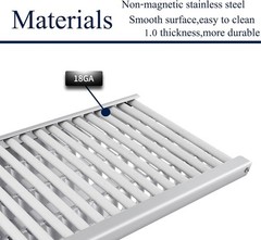 18 5/8″ Stainless Steel Grill Heat Plates Shield Flame Tamer Ceramic Rod