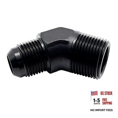KRD RERFORMANCE Black Aluminum 45 Degree 10AN to 1/2 NPT Black, 45 Degree -1 PC