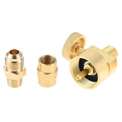 3PCS Propane Refill Tank Adapter Brass Pipe Hose Fitting For Refrigeration Fuels