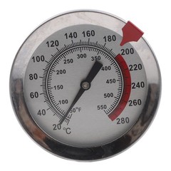 Stainless steel kitchen oil thermometer with adjustable stand for cooking grill