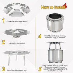 Upgraded Heat Deflector for Solo Stove Ranger 15’’, 304 Stainless Steel Heat …
