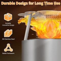 Heat Deflector Solo Stove Bonfire 19.5” Upgraded 304 Stainless Steel Portable