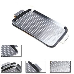 Stainless Steel BBQ Grill Basket with Holes for Meat Fish and Vegetables