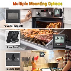 TP16 Large LCD Digital Meat Thermometer for Cooking, Smoking, Grilling, BBQ F…