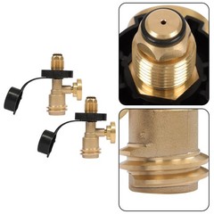 2PCS POL Propane Tank Adapter with Gauge Converts POL LP Tank Valve to QCC/Type1