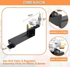 80476 Gas Grill Regulator Valve Assembly Fits Q200 Q220 Series