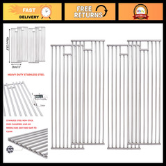 4Pcs Stainless Steel BBQ Grill Grate 19.25″x7.5″ – 7.8mm Rod, Fits 7 Burner Gril