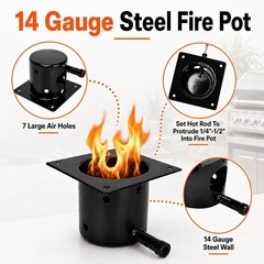Complete Replacement Kit: Fire Burn Pot with Screws, Ash Remover & Ignitor
