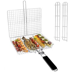 BBQ Accessories Folding Grill Mesh Dishwasher Safe Folding Handle Design