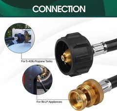 Durable -Certified 8FT Propane Converter Hose for Maximum Efficiency