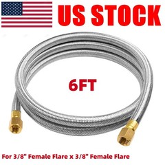 Stainless Braided Propane Hose 6FT 3/8″ Female Flare BBQ Grill Heater