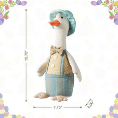 15.75 In. H Easter Fabric Boy Duck Figurine