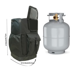 20 Pound Cylinder Protective Cover Black Polyester Outdoor Dust Cover for Grill