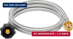 SHINESTAR Propane Hose Adapter & 5 FT Braided Hose for Coleman Stoves, Blackston