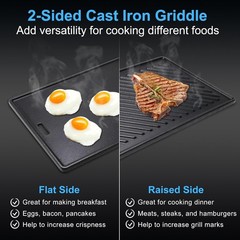 Reversible Cast Iron Cooking Plate for Monument Grills 96333. Denali 405, 425