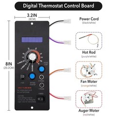 Controlador, repuestos para parrillas de pellets con sensor de temperatura