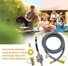 Natural Gas Hose Conversion Kit 10Ft Quick Connect Hose for BBQ Grill Camp