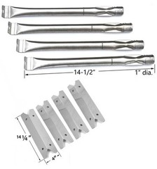 Brinkmann 810-9410-S Gas Grill Repair Kit Includes 4 Burners & 4 Heat Plate