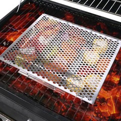 Stainless Steel Grill Tray with Wooden Handle for Camping and Barbecues